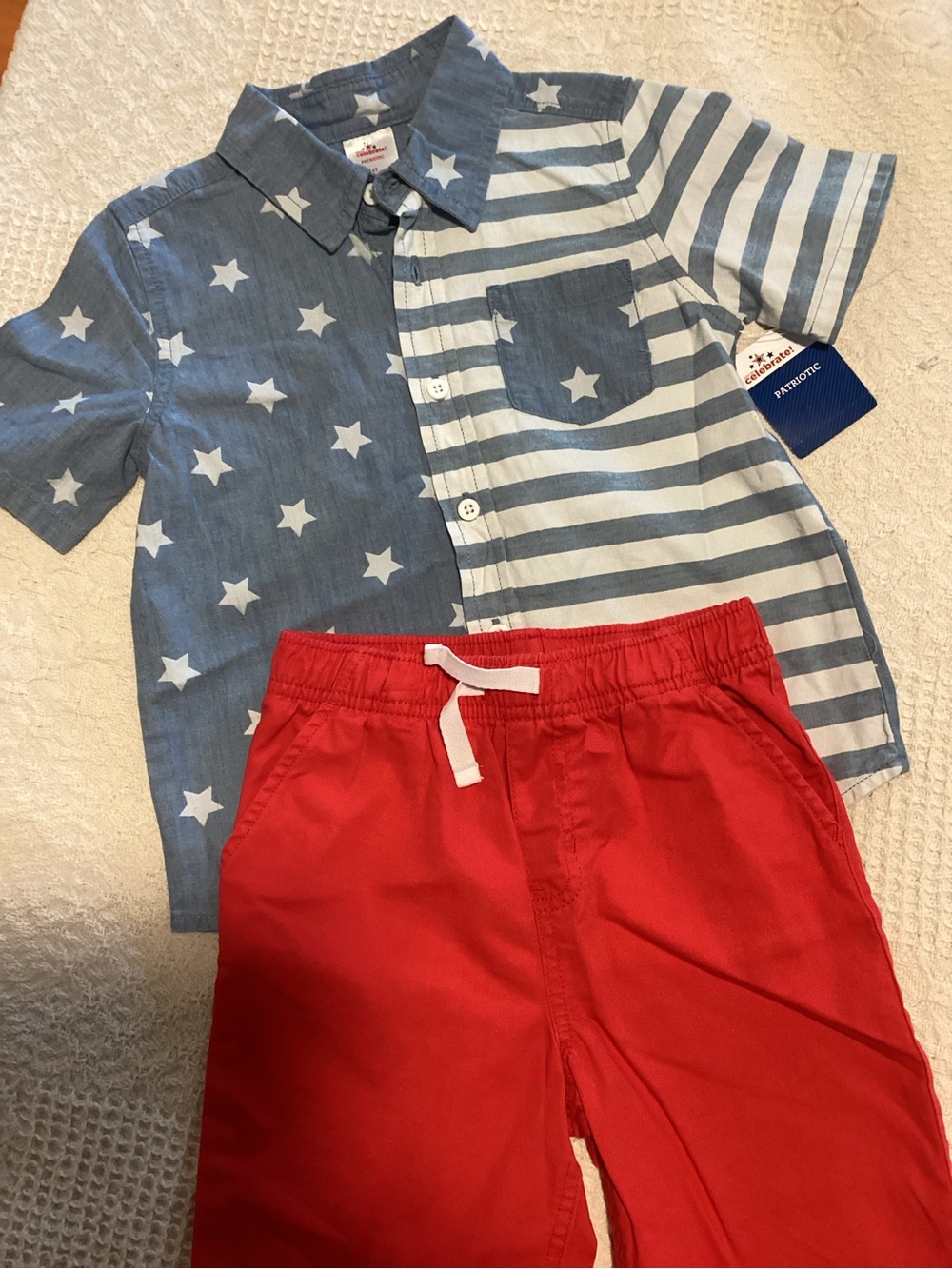 Boys Button Down Shirt with Matching Shorts